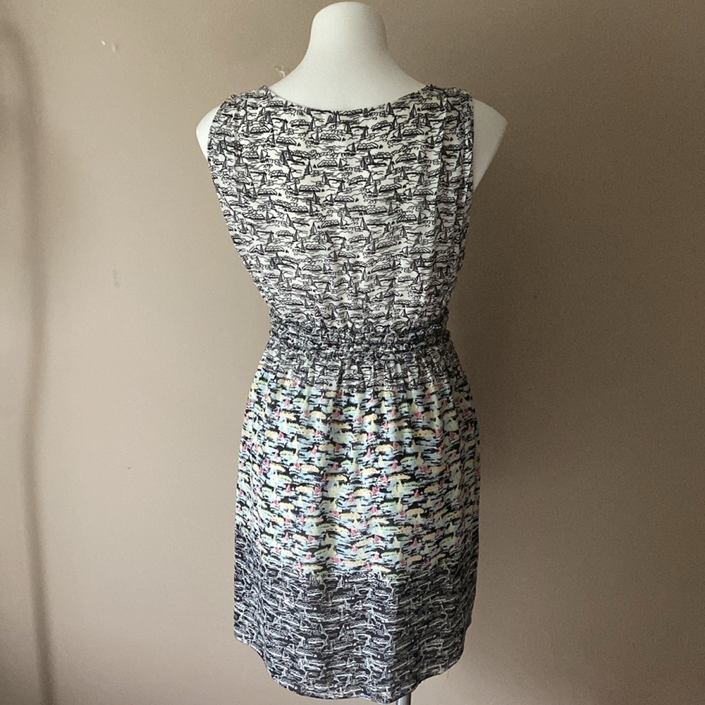 M.S.S.P Women’s White Sleeveless Nautical Fit & Flare Mini Dress Size Medium - Picture 7 of 9